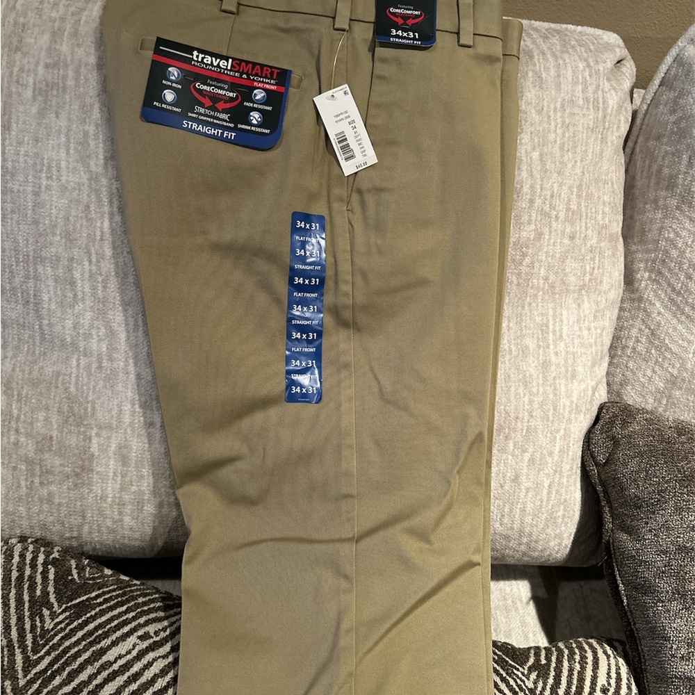 Men's Straight Fit Tan Chinos